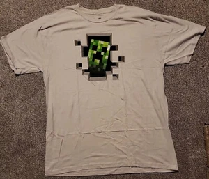 JINX Minecraft Creeper Inside Grey T-Shirt Size 2XL - Picture 1 of 3