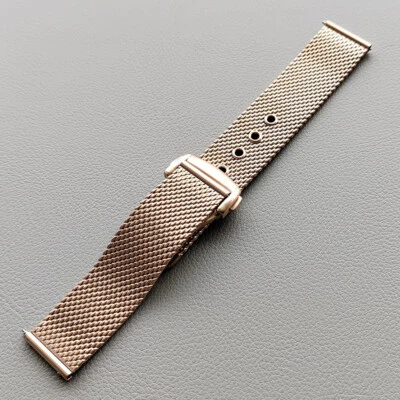 Correa de reloj de acero inoxidable de malla milanesa cepillada de liberación rápida de 20 mm 22 mm Foto 1 de 4