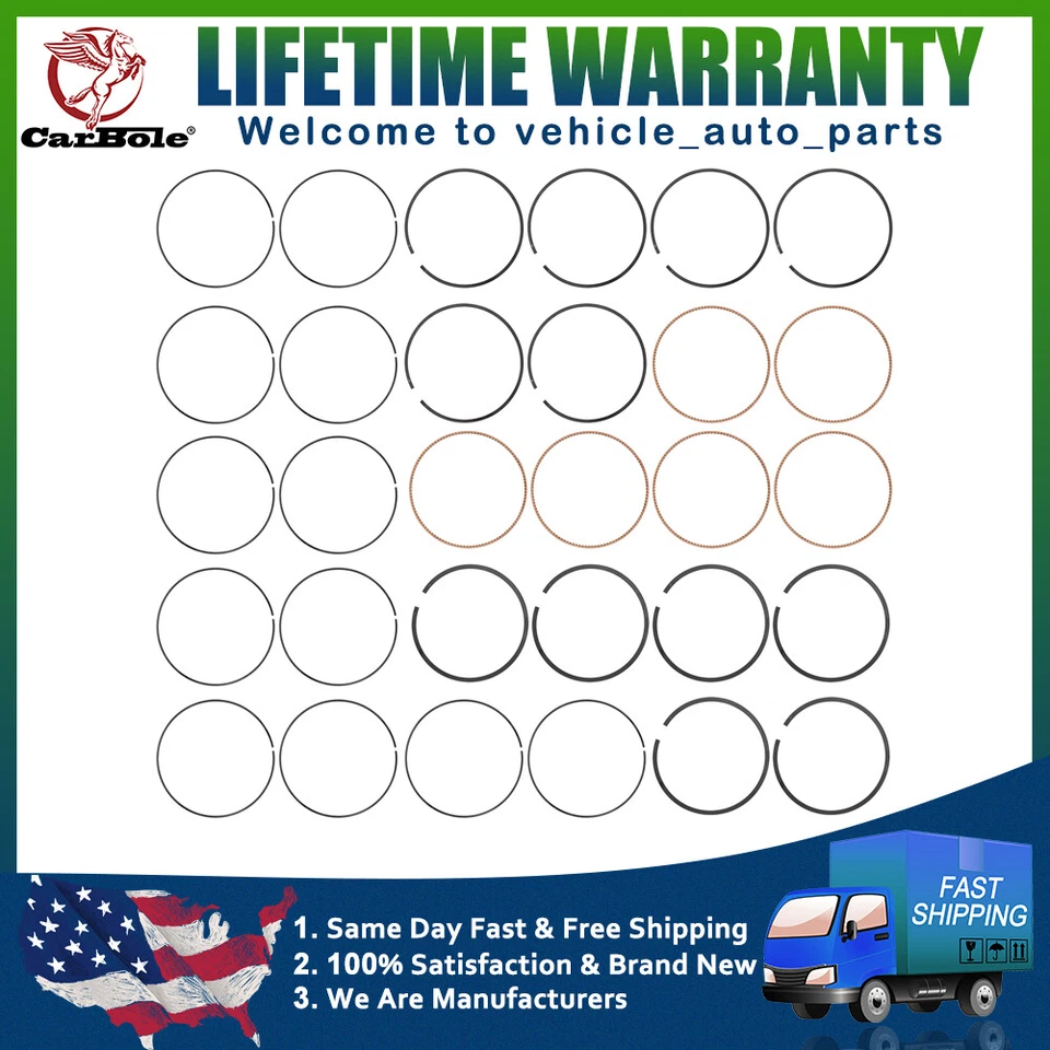 Juego de anillos de pistón de motor STD para Chrysler Dodge Jeep Ram 2011-2016 3,6 L 68078776AA Foto 1 de 4