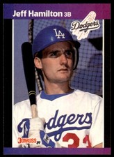 1989 Donruss Baseball Card Jeff Hamilton Los Angeles Dodgers #550
