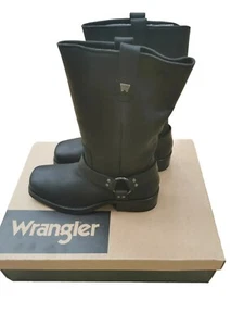 Men's Wrangler Highway Black Boots Sizes 7, 8, 9, 10, 11 & 12 - Picture 1 of 6