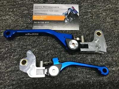 Blue SPP Unbreakable Folding Brake & Clutch Lever Fits Yamaha YZ250 2001 2002 - Image 1 of 4