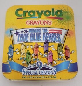 Crayola Honors the True Blue Heroes Limited Edition 9 Special Crayons Vintage