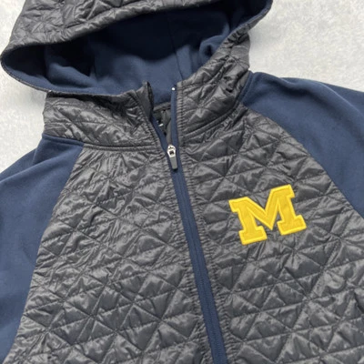 Jaqueta Michigan Wolverines Colosseum com zíper frontal com capuz manga longa adulto G azul marinho - Imagem 1 de 4