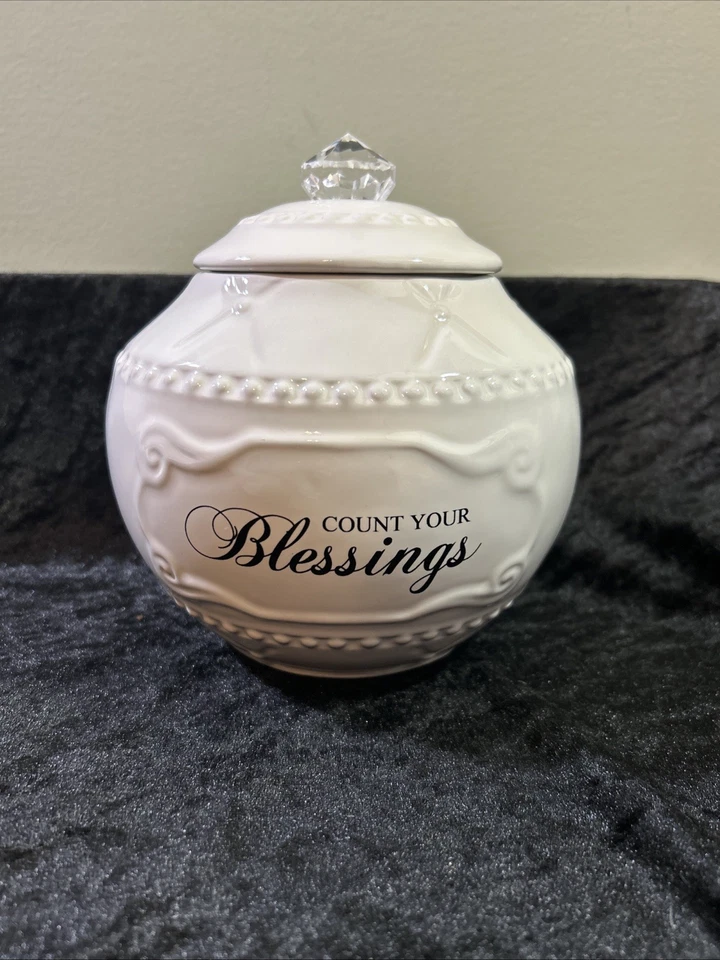 Youngs Ceramic Blessing Jar With 36 Blessings 6.75 Inch