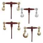 (4 Pack) PRO Heavy Duty Chain Binder Ratchet Style w/ Grab Hooks