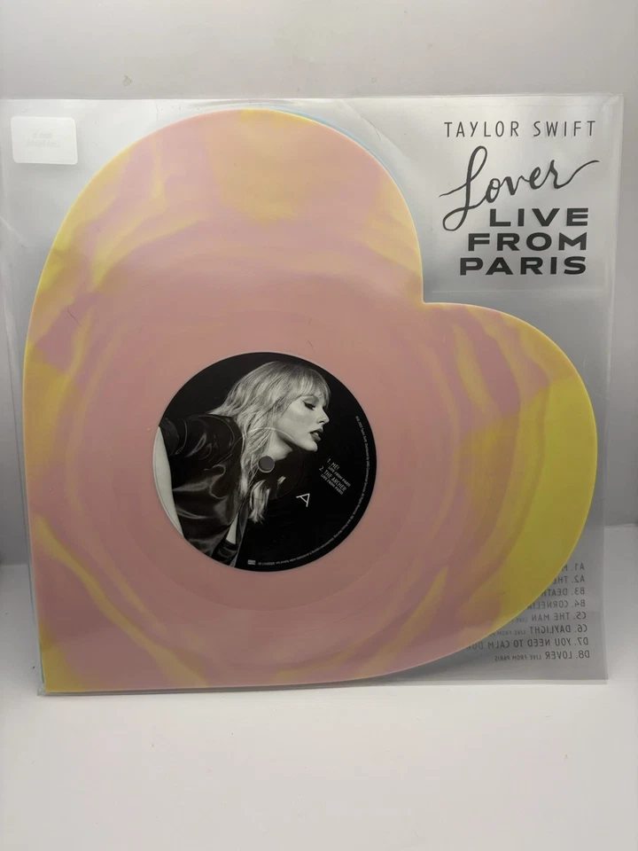 Taylor Swift Lover (Live From Paris) Heart Shaped Vinyl - NEW SEALED - Image 1 of 4