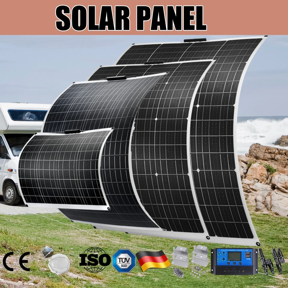 100W 300W 400W 500W Flexible Solar Panel 12V Mono Home Battery Charger Power AU - image 1 of 1