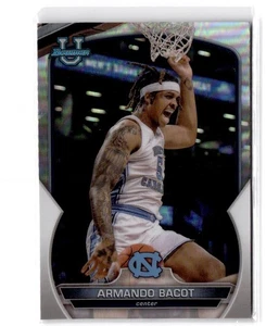 2022-23 Bowman University Chrome Armando Bacot #44 Refractor Tar Heels - Picture 1 of 2