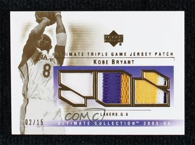 2003-04 Upper Deck Ultimate Collection Игра 2/15 Коби Брайант Тройная Нашивка HOF - Изображение 1 из 3