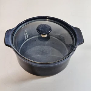 Basque Ceramique Cobalt Blue Andalusian Stoneware 9” Covered Casserole Dish - Picture 1 of 4
