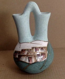 BJ Gore Pueblo Keramik Vase handbemalt Adobe San Jon NM signiert - Bild 1 von 4
