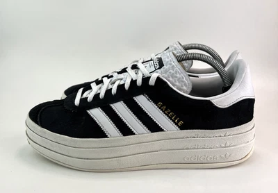 Adidas Gazelle Bold Womens Trainers Black White Sneakers Shoes UK 8 - Image 1 of 4