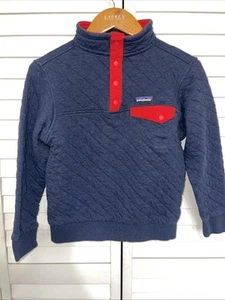 Patagonia Sweater Youth Large (12) Blue Organic Cotton Quilt Snap T Pullover - Picture 1 of 5