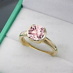 Pink Morganite Ring For Women 925 Sterling Silver Handmade Ring Gift For Her - Picture 1 of 6