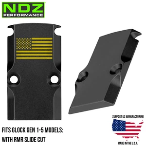 NDZ Glock RMR Slide Cover Plate for Gen 1-5 17 19 23 26 34 Aluminum Gold - Picture 1 of 69