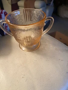 Vintage Pink Mcbeth Sugar Bowl In The Sweetheart Pattern - Picture 1 of 4