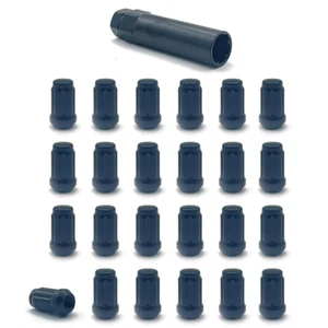 24 Stck. M12X1,25 Lug Nuts, schwarz geschlossenes Ende Spline Lug Nuts mit 1 Steckschlüssel Komp - Bild 1 von 12