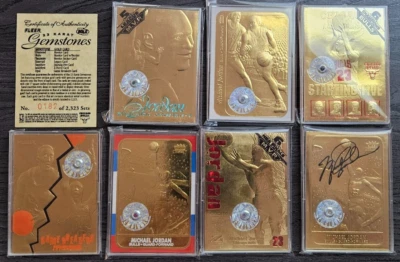 Raro conjunto de piedras preciosas de oro de 23 quilates Michael Jordan 1998 edición limitada - ¡Coleccionable! Foto 1 de 4