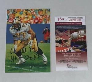 Willie Roaf New Orleans Saints signiert 2012 Torlinie Kunstkarte GLAC JSA Zeuge - Bild 1 von 2