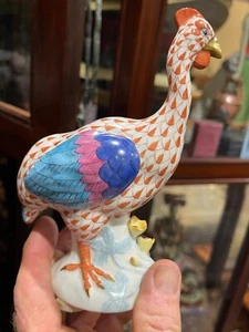 Herend Porcelain "Guinea Hen" Rust Fishnet Rare as New Condition - Picture 1 of 3