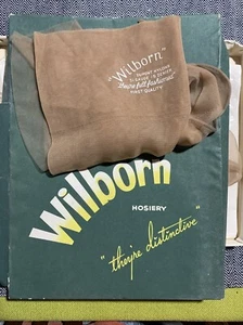 Vintage Wilborn Hosiery Nylon Stockings Soft Beige 9-1/2 31” - Picture 1 of 4