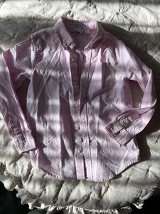 Janie and Jack Boys size 6 long sleeve button-down 100% cotton pink - Picture 1 of 6