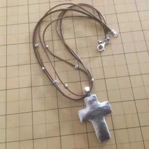 Silpada 3 Strand Leather Sterling Silver 925 Bead Station Necklace N1833 - Picture 1 of 12