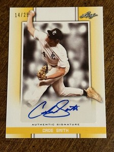 CADE SMITH 2019 LEAF PERFECT GAME YELLOW AUTOGRAPH #14/25 YANKEES Miss State