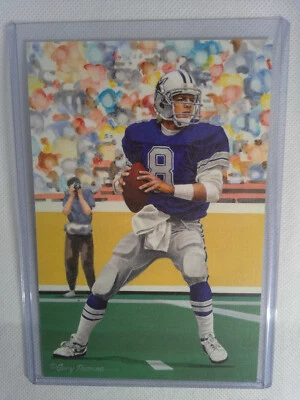 Tarjeta artística Troy Aikman Goal Line - Dallas Cowboys - casi nueva-como nueva   Foto 1 de 2