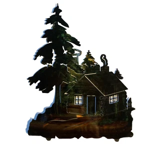 Metal Forest Wall Art Cabin Woods Colorful Rustic Powder Coated Lodge Decor - Picture 1 of 12