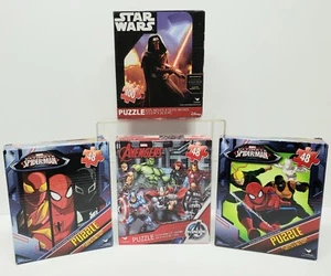 Neu versiegelt Star Wars, Spiderman, Avengers Puzzle Lot! 4 verschiedene Puzzles!! - Bild 1 von 2