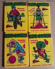 1990 Pacific Rad Dudes 4 Sealed Wax Pack Lot Trading Cards 4 Different Wrappers