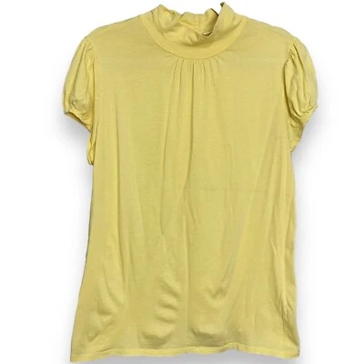 Cato Mock Neck T-Shirt Women's Large Yellow Blouse Casual Easter Top Boho Retro - Image 1 of 4