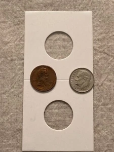 SUPPLIES - 100  2 X 2  Cardboard Coin Flips for Penny - Picture 1 of 1