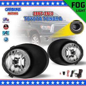 Pair Fog Lights Fit 2007-2013 Toyota Tundra Front Bumper Lamps Wiring Kit+Switch - Picture 1 of 12