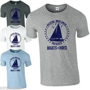 Boats & Hoes T-Shirt - Funny And Humour Step Brothers Movie Unisex Gift Mens Top - Picture 1 of 6