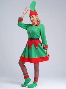 Women Outfits Santa Suit Xmas Set Costume Role Play Dress Outfit Fancy Shoes - Picture 1 of 16