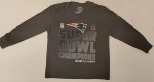 Boys Youth Small New England Patriots Gray Super Bowl Long Sleeve T-Shirt - Picture 1 of 2