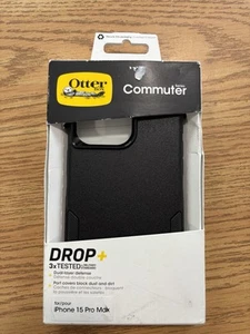 Coque rigide OtterBox Commuter pour iPhone 15 Pro - Noir - Photo 1 sur 3