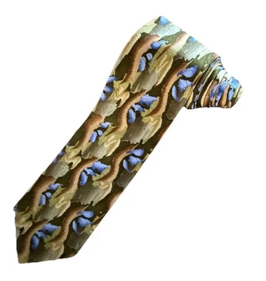 J. Garcia Banyan Tree II Coll. Gravata de seda masculina floral abstrata 54 3/4x59 pol - Imagem 1 de 4