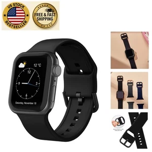 Durable Black Sport Band for Apple Watch 38-49mm – Custom Fit with Classic Clasp - Photo 1 sur 9