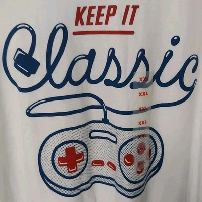 Old Navy "Keep It Classic" Retro Video Game Controller White T-Shirt Size XXL - Image 1 of 4