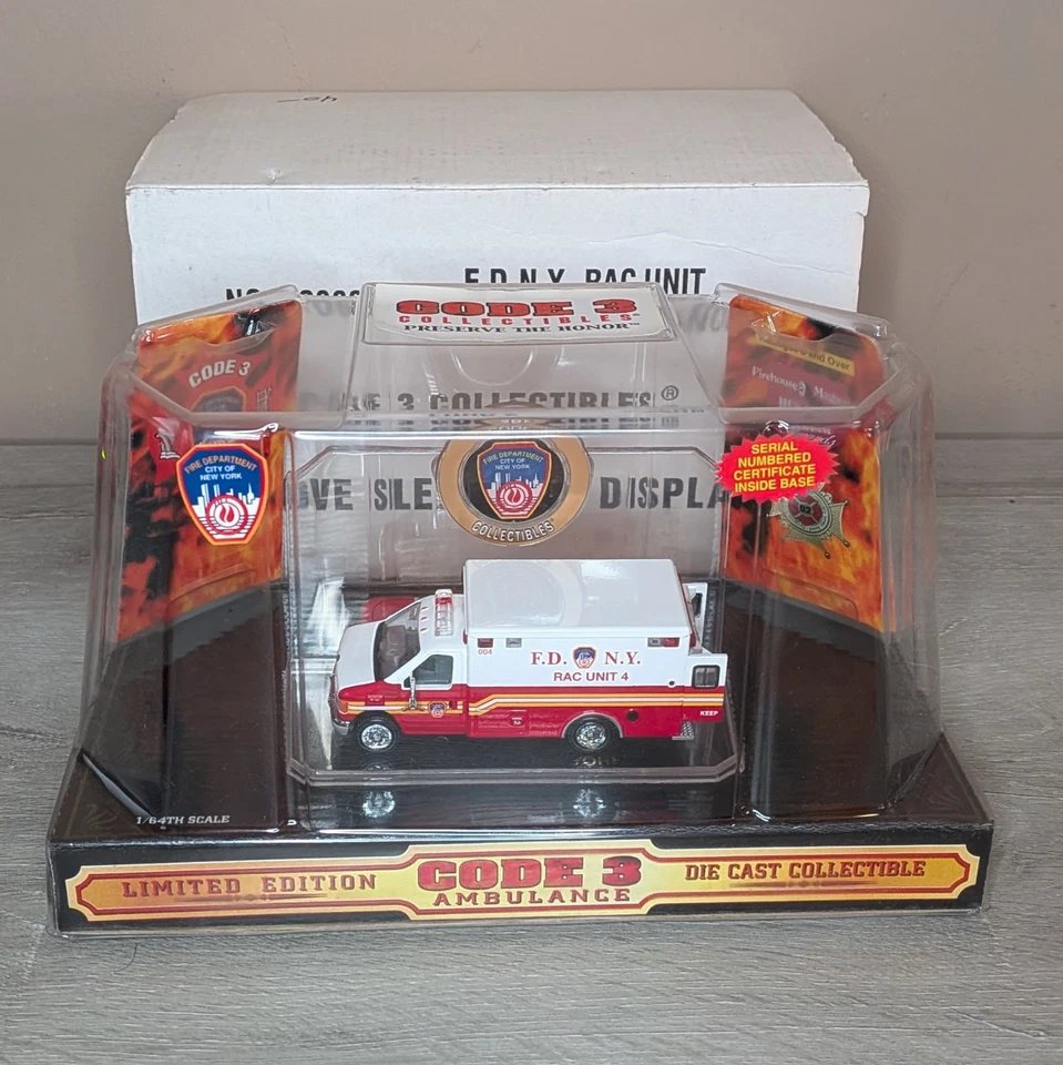 Code 3 #12068 - FDNY RAC Unit Ford E-350 Ambulance - New w/ Sleeve - Image 1 of 4