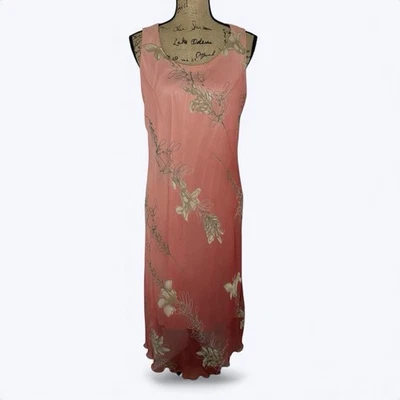 Maxi Vestido De Colección Sangría Para Mujer 12 Melocotón Ombre Transparente Superposición Indie Y2K Años 90 Hada Foto 1 de 4