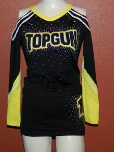 Women's 2 Piece Competition Rebel Cheerleader Uniform LS Top Adult Sm Youth XL - Picture 1 of 11
