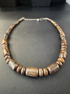 DTR 925 BROWN JASPER GEMSTONE BEAD NECKLACE JAY KING DESERT ROSE TRADING G9 - Picture 1 of 8