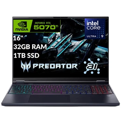 Acer Predator Helios Neo 16"AI Laptop Geforce RTX 5070Ti i9 32GB 1TB Refurbished - Image 1 of 4