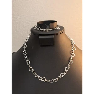 Milor 925 Sterlingsilber Italien 10 mm Herz Glieder 18" Halskette & 8" Armband Set - Bild 1 von 7