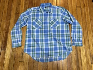 Lauren Ralph Lauren Blue/Green/White Plaid Roll Tab Sleeve Shirt Women's XL - Picture 1 of 13
